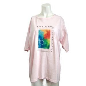 Vintage 90s USPS Breast Cancer Awareness Stamp Shirt Vtg 1998 Anvil Women